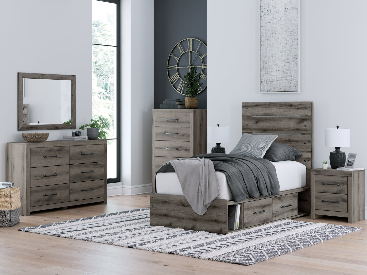 Graystorm Twin Panel Storage Bed