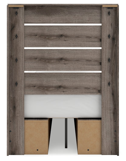 Graystorm Twin Panel Bed with Storage