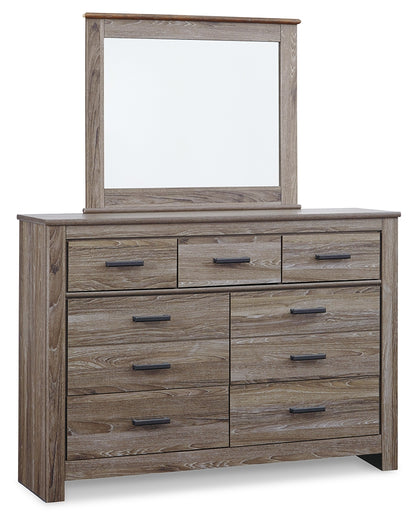 Zelen Full Panel Bed, Dresser, Mirror, and Nightstand