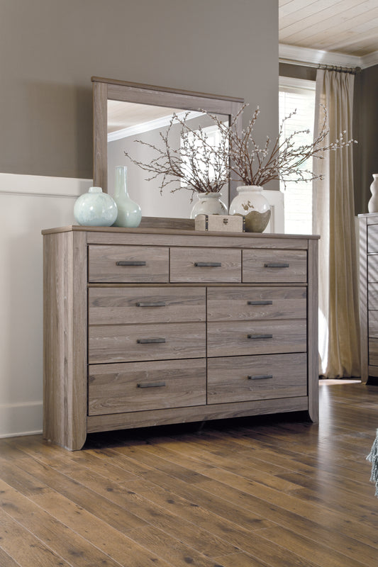 Zelen Queen Panel Bed, Dresser and Mirror