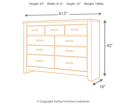 Zelen Queen Panel Bed and Dresser