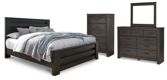 Brinxton King Panel Bed, Dresser, Mirror and Chest