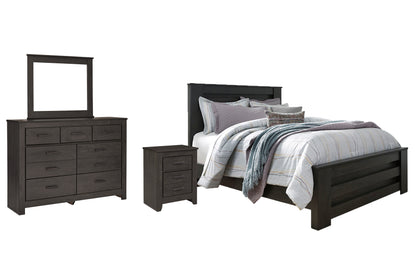 Brinxton Queen Panel Bed, Dresser, Mirror and Nightstand