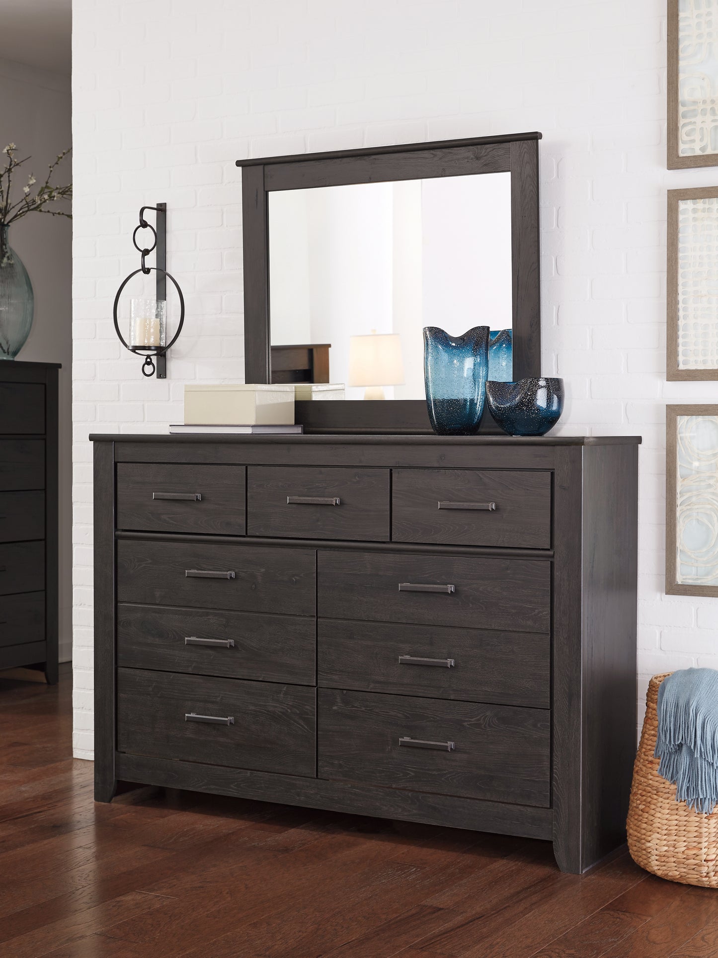 Brinxton King Panel Bed, Dresser, Mirror and Chest