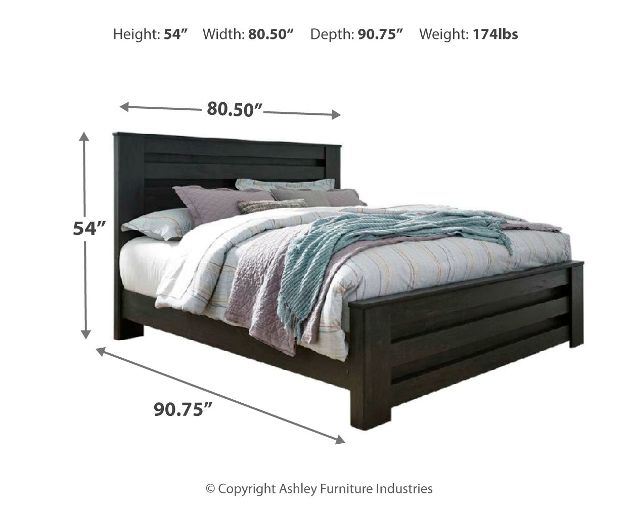 Brinxton King Panel Bed, Dresser, Mirror and Nightstand