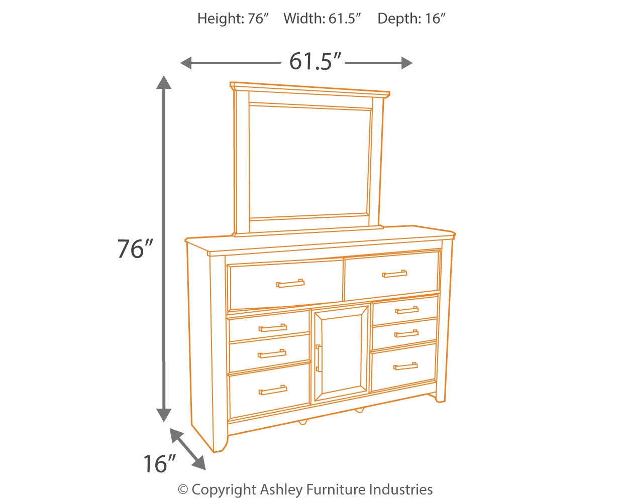 Dolante Queen Upholstered Bed, Dresser, Mirror and Nightstand