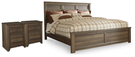 Juararo King Panel Bed and 2 Nightstands