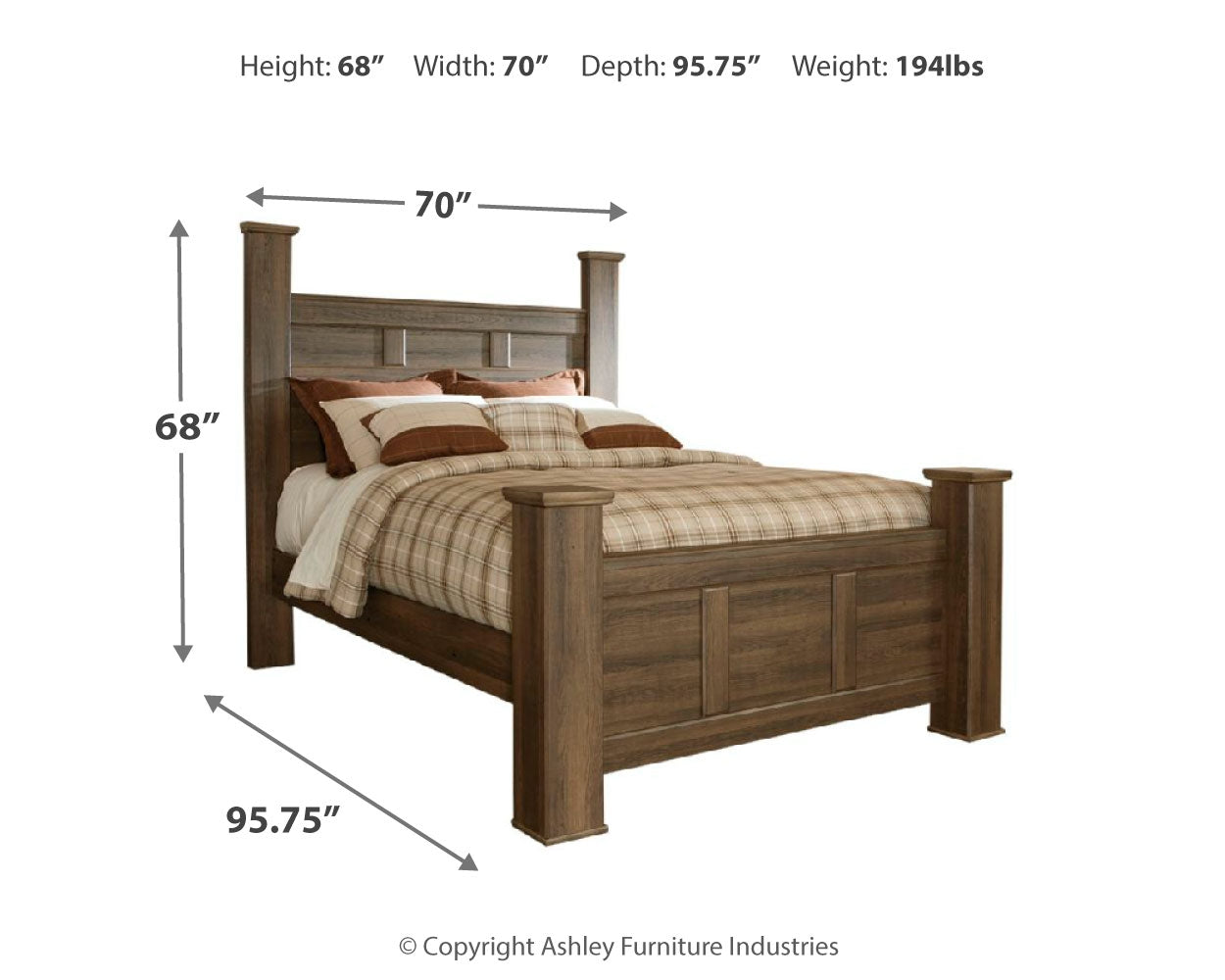 Juararo Queen Poster Bed and Dresser