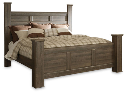Juararo California King Poster Bed, Dresser and 2 Nightstands
