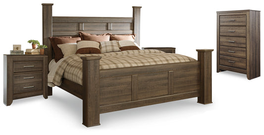 Juararo King Poster Bed, Chest and 2 Nightstands