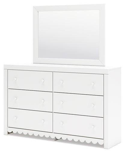 Mollviney Full Panel Storage Bed, Dresser and Mirror