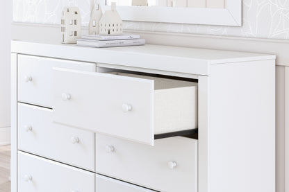 Mollviney Full Panel Storage Bed, Dresser and Mirror