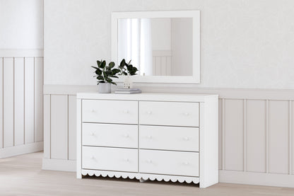 Mollviney Twin Panel Bed, Dresser and Mirror