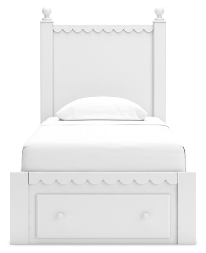 Mollviney Twin Panel Storage Bed, Dresser and Mirror