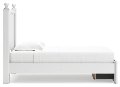 Mollviney Twin Panel Storage Bed, Dresser and Mirror