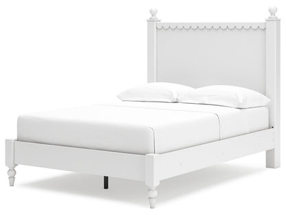 Mollviney Full Panel Bed, Dresser and Mirror