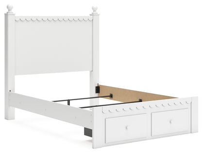 Mollviney Full Panel Storage Bed, Dresser and Mirror