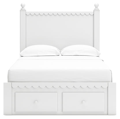 Mollviney Full Panel Storage Bed, Dresser and Mirror