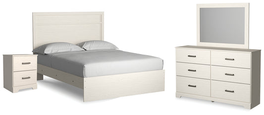 Stelsie Queen Panel Bed with Dresser, Mirror and Nightstand