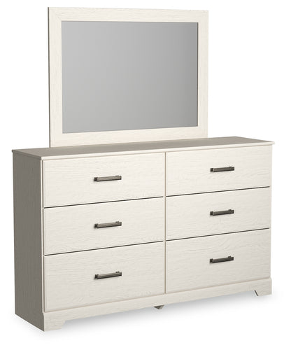 Stelsie King Panel Bed with Dresser, Mirror and Nightstand