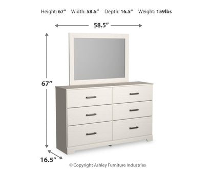 Stelsie King Panel Bed, Dresser and Mirror