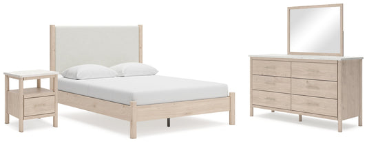 Cadmori Queen Panel Bed, Dresser, Mirror and Nightstand