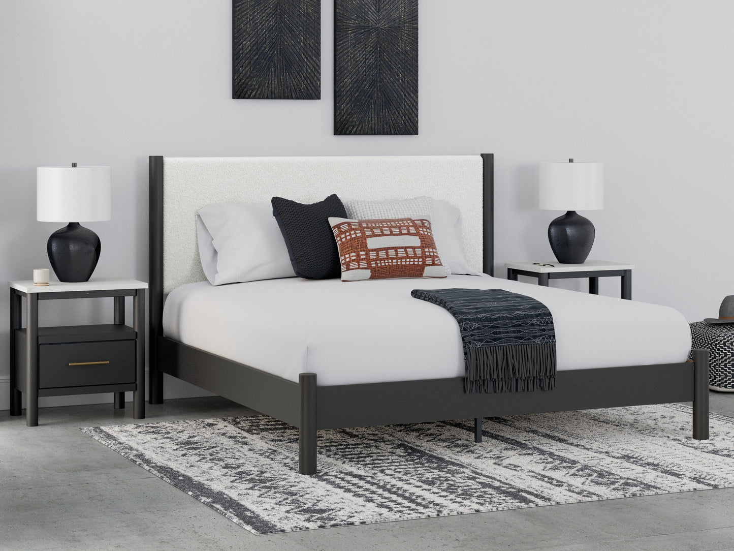 Cadmori King Upholstered Panel Bed