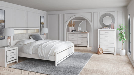 Altyra King Panel Bookcase Bed, Dresser and Mirror