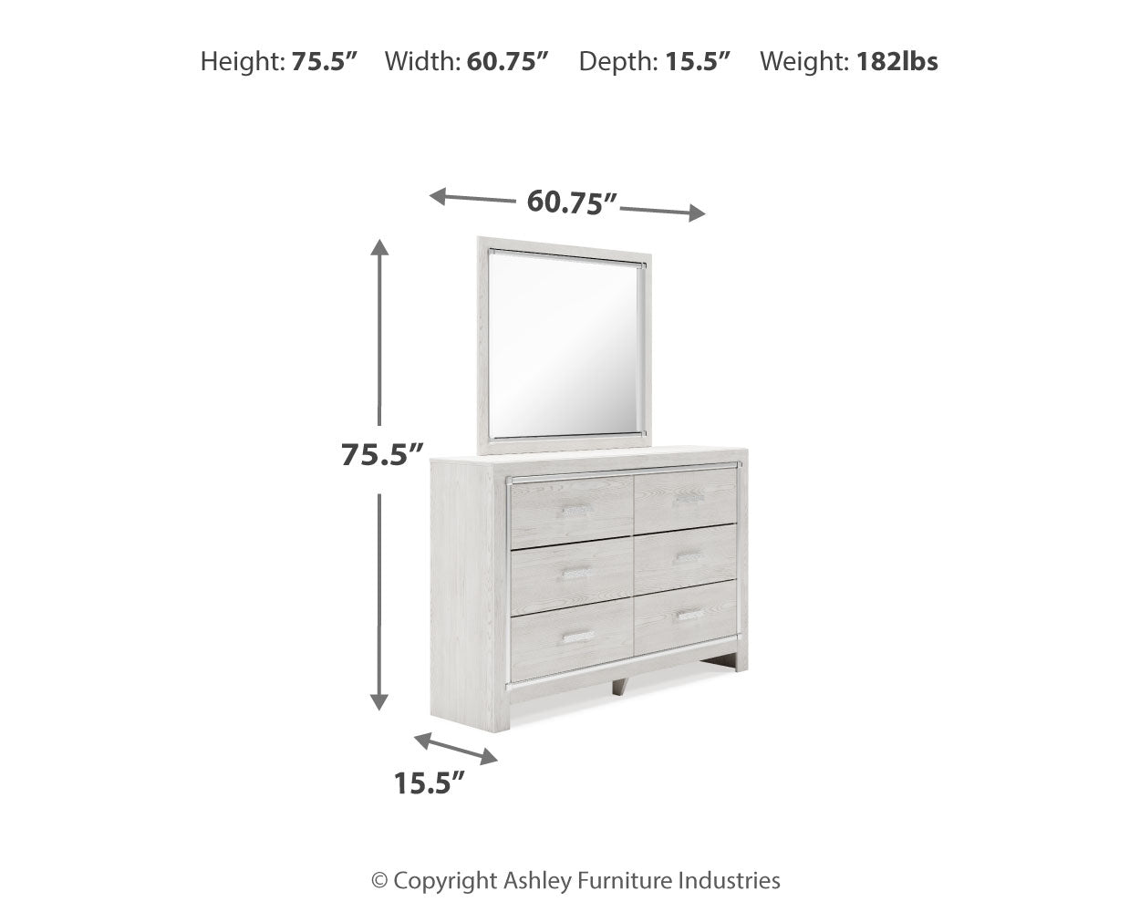 Altyra Queen Upholstered Panel Bed, Dresser, Mirror, Chest and Nightstand