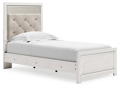Altyra Twin Upholstered Panel Bed and 2 Nightstands