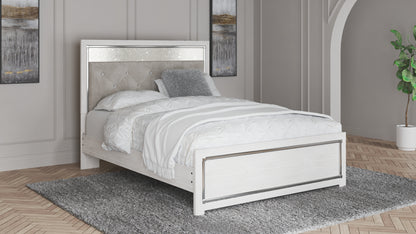 Altyra Queen Upholstered Panel Bed, Dresser and Mirror