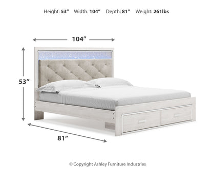 Altyra King Upholstered Storage Bed, Dresser, Mirror, Chest, and Nightstand