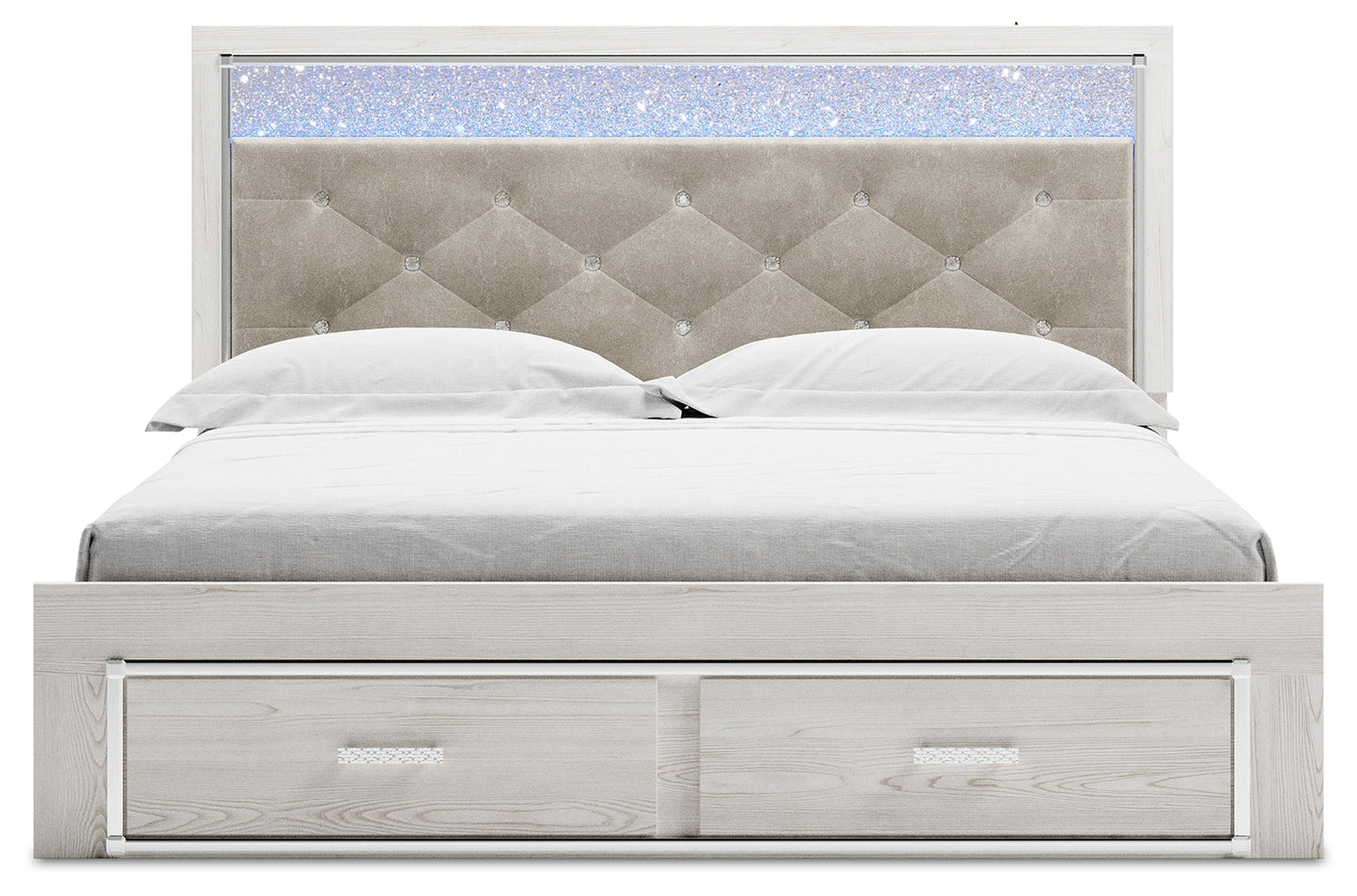 Altyra King Upholstered Storage Bed, Dresser, Mirror, Chest, and Nightstand