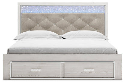 Altyra King Upholstered Storage Bed, Dresser, Mirror, Chest, and Nightstand