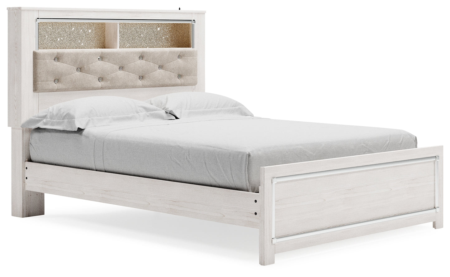 Altyra Queen Upholstered Panel Bed, Dresser and Mirror