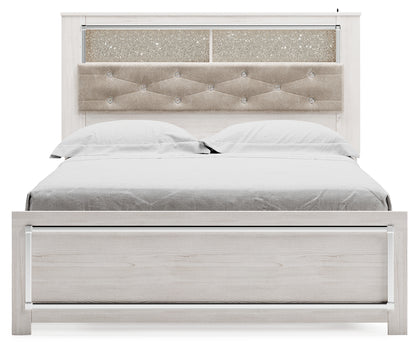 Altyra Queen Upholstered Panel Bed, Dresser and Mirror