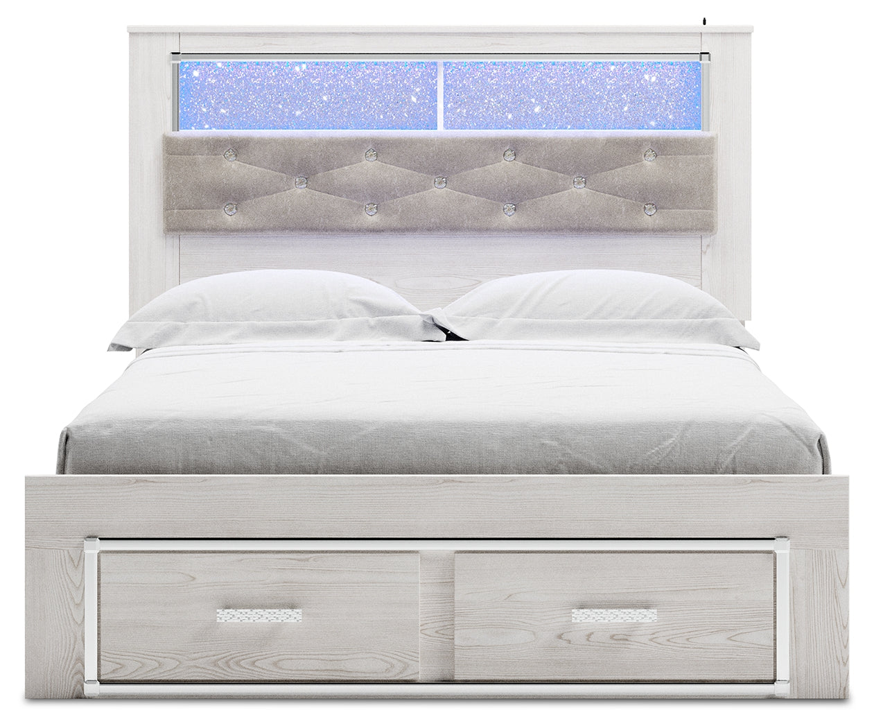 Altyra Queen Panel Storage Bed, Dresser, Mirror and Nightstand