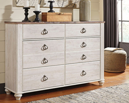 Willowton Queen Sleigh Bed, Dresser and Nightstand