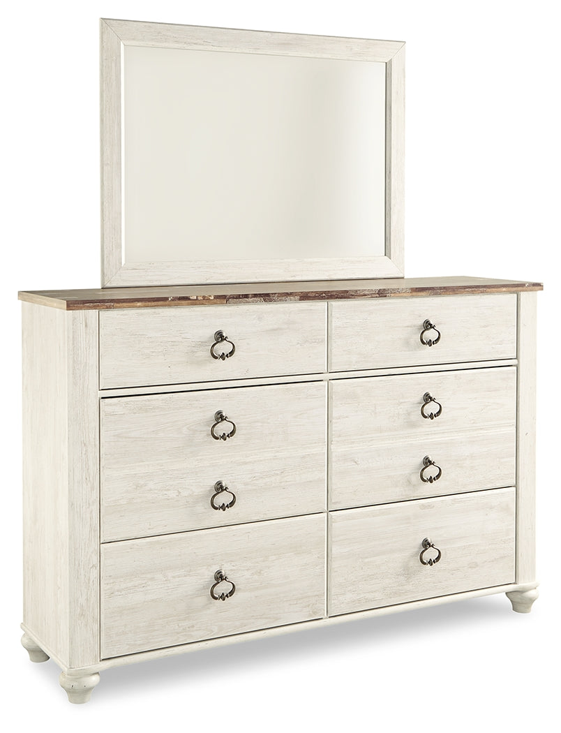 Willowton Full Panel Bed, Dresser and Mirror