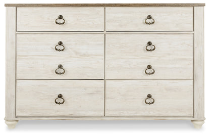 Willowton Queen Sleigh Bed, Dresser and Chest