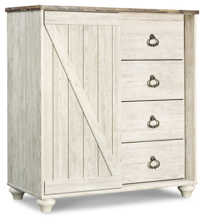 Willowton Queen Sleigh Bed, Dresser and Chest