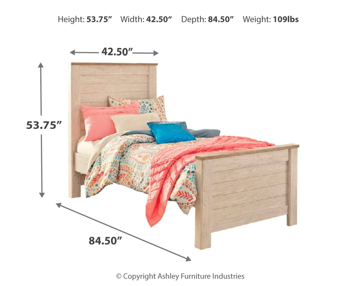 Willowton Twin Panel Bed and Dresser