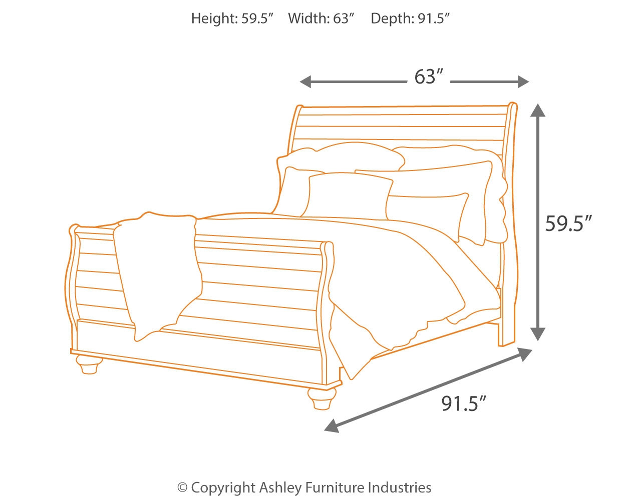 Willowton Queen Sleigh Bed