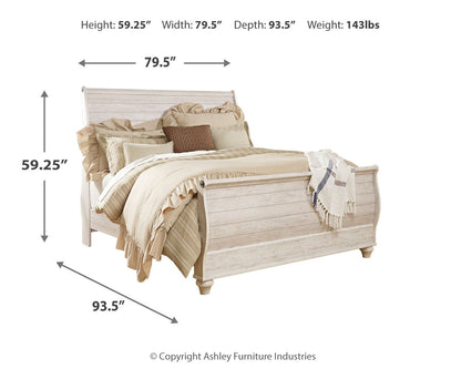 Willowton King Sleigh Bed, Dresser and Nightstand