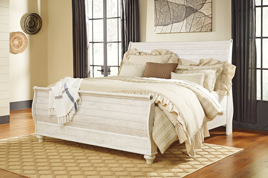 Willowton King Sleigh Bed, Dresser and Nightstand