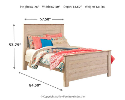 Willowton Full Panel Bed, Dresser and Mirror