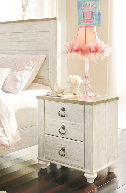 Willowton Full Panel Bed with Storage and Nightstand