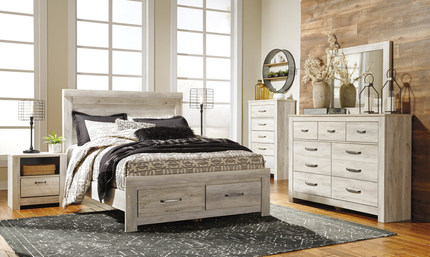 Bellaby Queen Panel Storage Bed, Dresser and Mirror