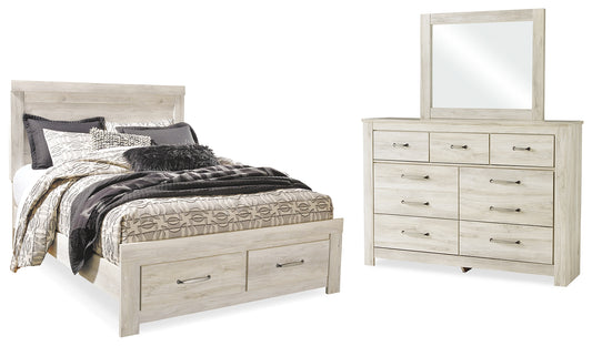 Bellaby Queen Panel Storage Bed, Dresser and Mirror