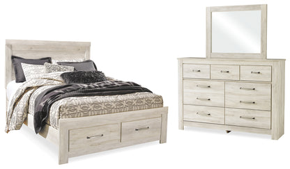 Bellaby Queen Panel Storage Bed, Dresser and Mirror